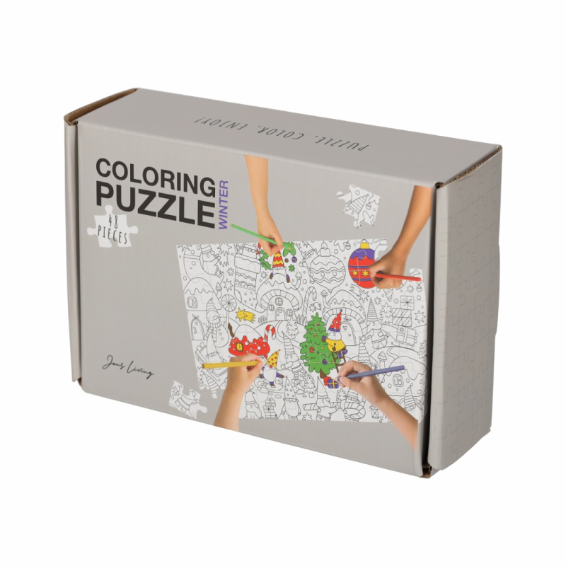 Kleurplaat Puzzel Winter